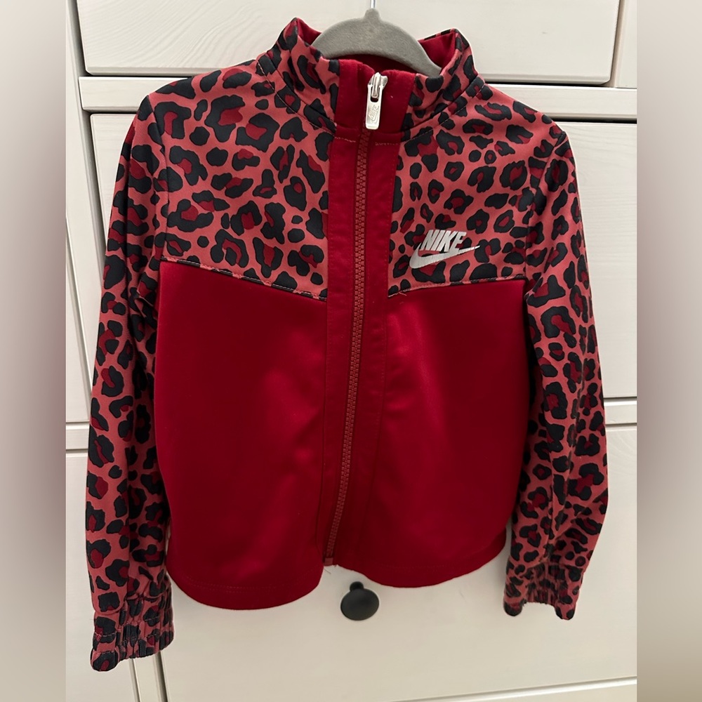SOLD! Nike red toddler cheetah print track suit